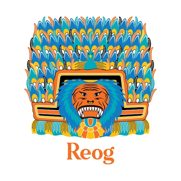 Reog ponorogo in stile design piatto