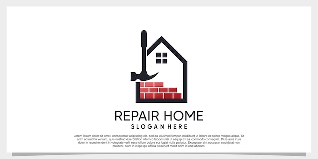 Repair Home-logo ontwerp eenvoudig concept Premium Vector deel 2