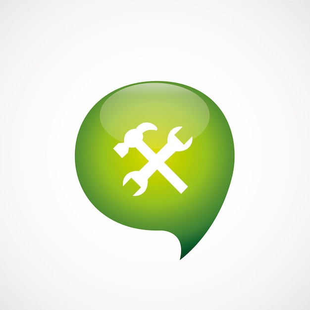 repair icon green think bubble symbol logo, isolated on white background