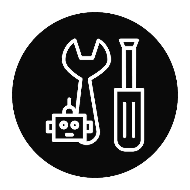 Immagine vettoriale dell'icona di riparazione può essere utilizzata per la robotica