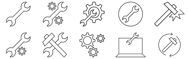 Vector repair line icons