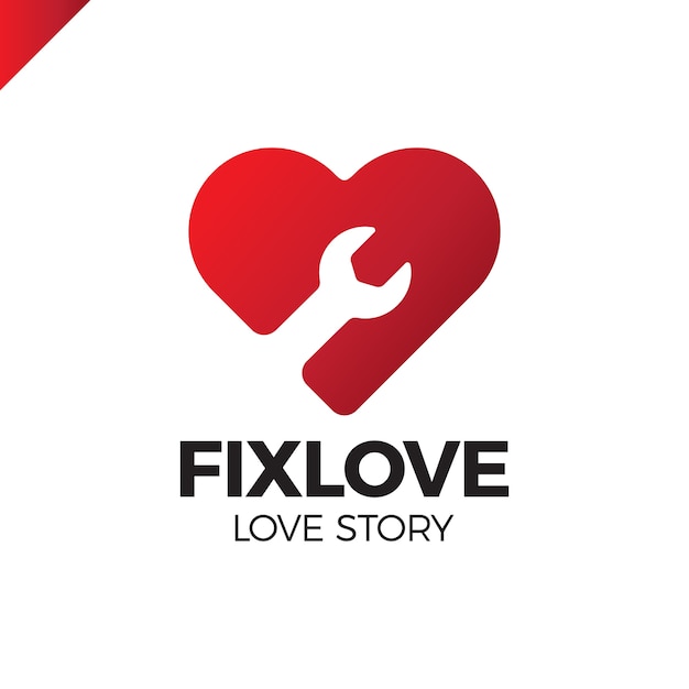 Repair love logo design element