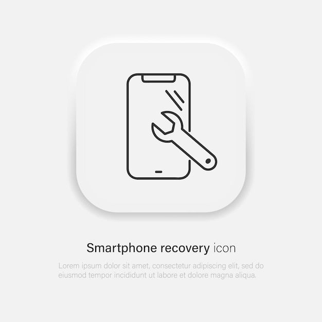 Repair phone icon Smartphone with wrench symbol Vector EPS 10