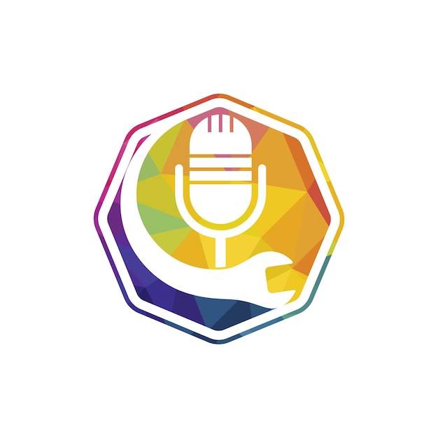 Repair podcast vector logo design
