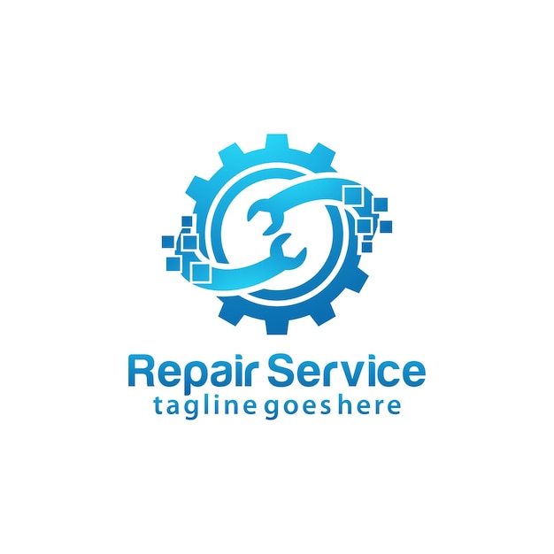 Repair service logo design template