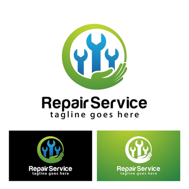 Repair service logo design template