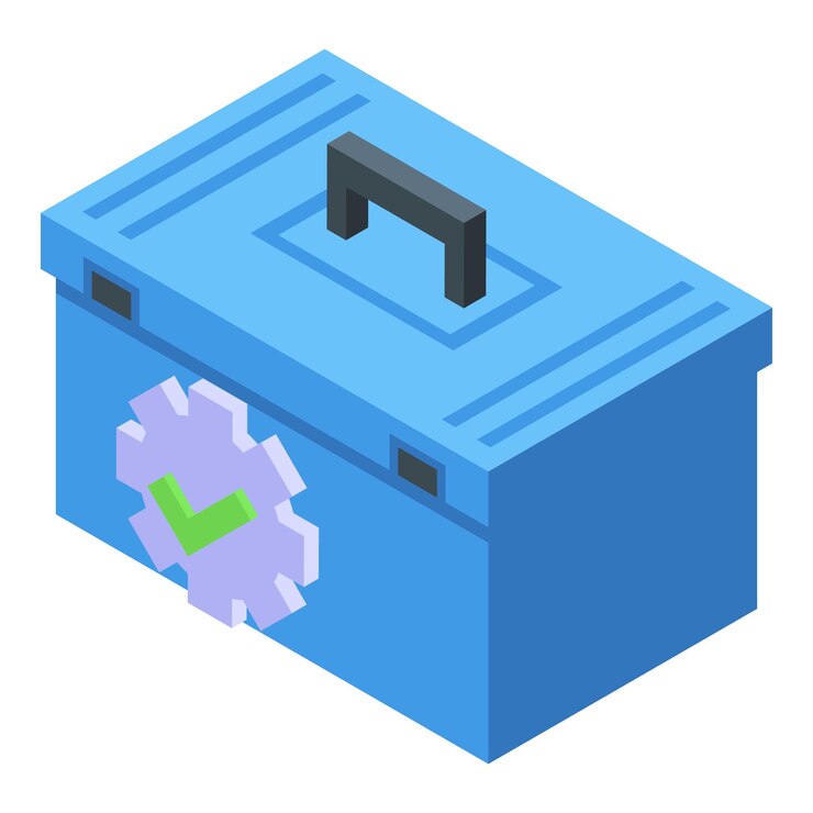 Vector repair tool box icon isometric vector toolbox kit repair toolkit