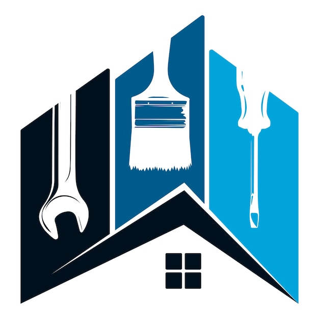 Repair tool and house roof symbol for repair and service