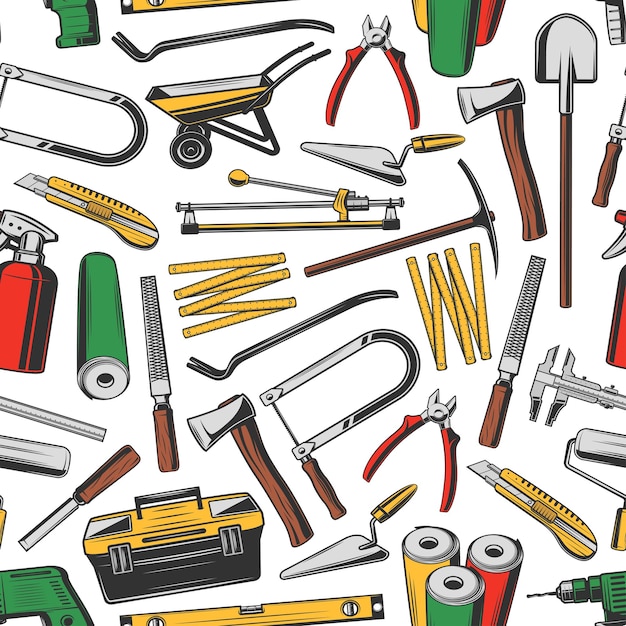 Repair tools seamless pattern work instruments