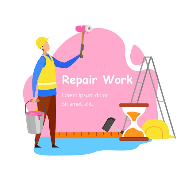 Vector repair work advertisement vector concept