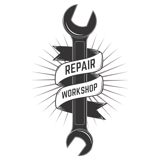 Vector repair workshop label