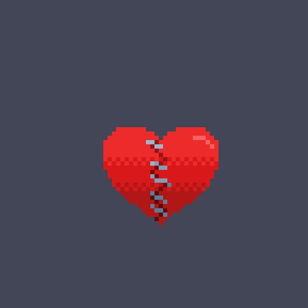 repaired love sign in pixel art style