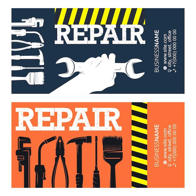 Reparatie- en servicekaartje voor een handyman