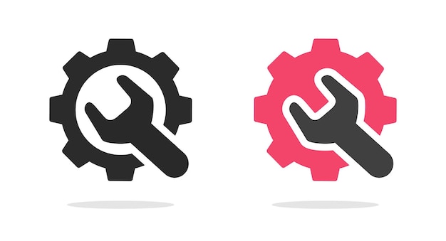 Reparatie fix help logo icoon instellingen of tandwiel onderhoud aangepast mechanisch logo