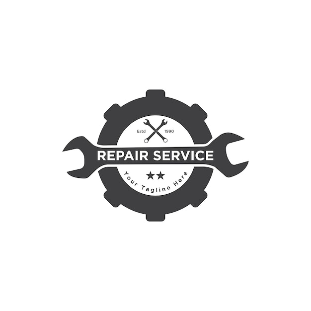 Vector reparatie gear service logo ontwerp sjabloon vector
