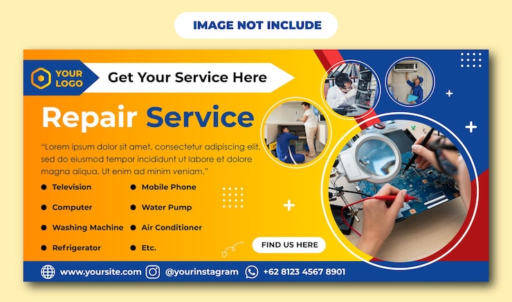 Reparatie-service-banner-sjabloon