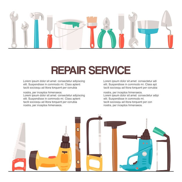 Reparatie service tools sjabloon