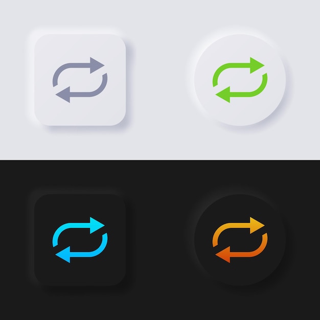 repeat symbol button icon set multicolor neumorphism button soft ui design for web design application ui and more button vector