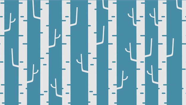 Vettore alberi invernali ripetibili delle mattonelle su fondo blu.