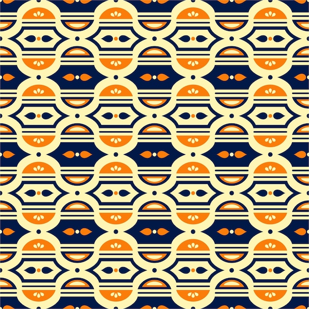 Repeatable vintage colorful pattern with flat design