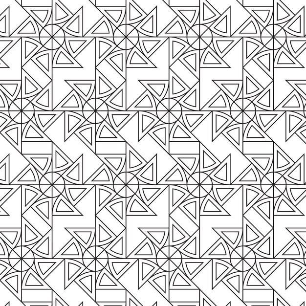 Repeating geometric seamless monochrome pattern vector art