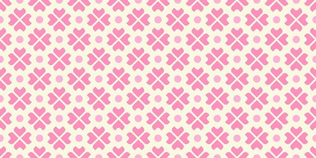 Vector repeating pattern of pink color flowers interesting geometric vector suitable for wallpaper