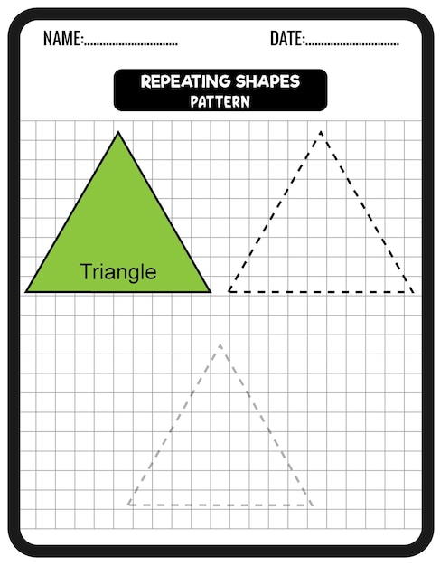 Вектор Повторяющиеся фигуры, узор, трассировка линий, деятельность, специально предназначенная для детей дошкольного возраста.
