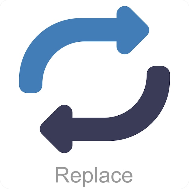Replace and direction icon concept