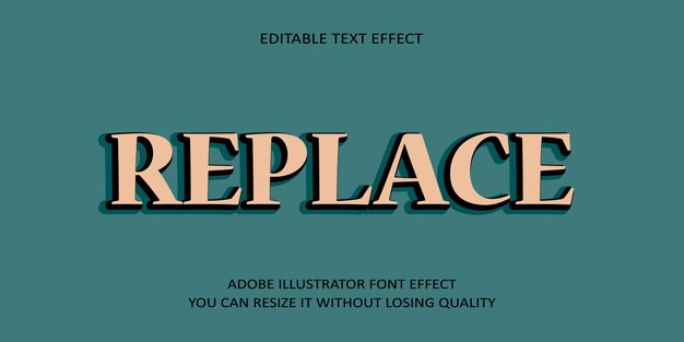 Replace Editable Vector Text Effect Font