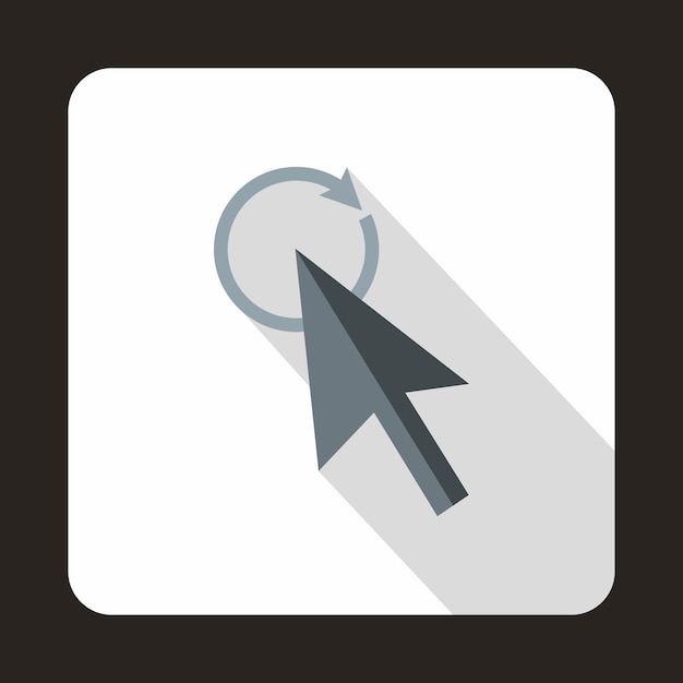 replacement cursor icon in flat style with long shadow computer and internet symbol