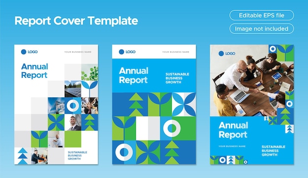 Report cover in minimalist growth style template collection