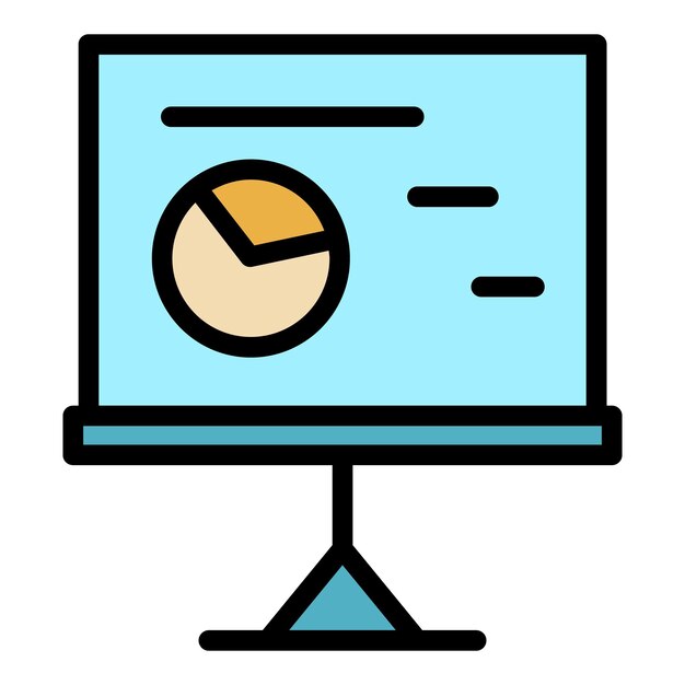 Report desk icon Outline report desk vector icon color flat isolated