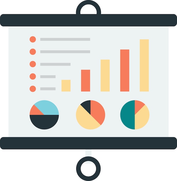 Vector reports and statistics illustration in minimal style