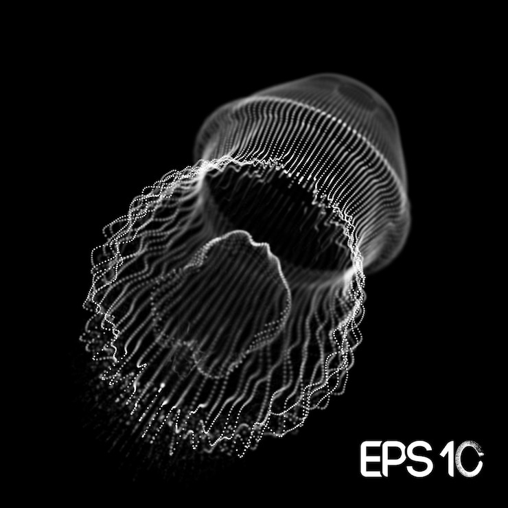 Vector reproducing network research. network systems experiments. jellyfish data centers random networking. eps 10.