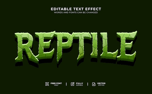 Reptiel bewerkbaar teksteffect