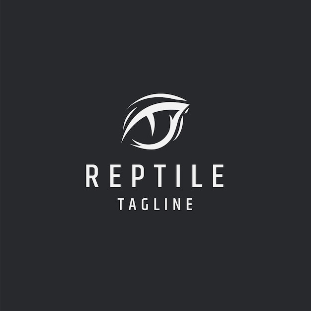 Шаблон логотипа глаза рептилии с плоской векторной иллюстрацией