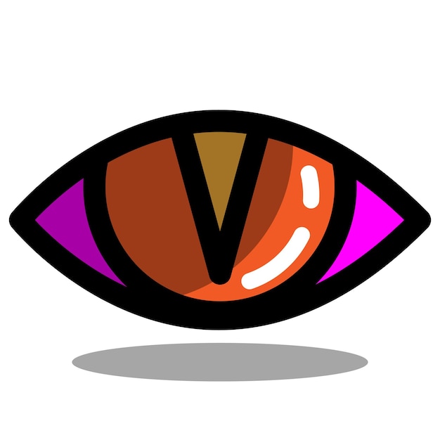 Vector reptile eye simple logo with bright color