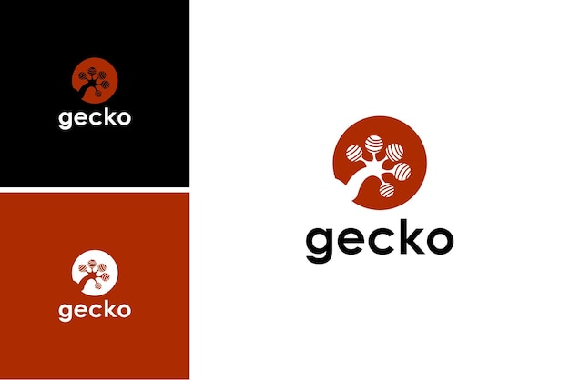 Rettile gecko foot print logo design vettore