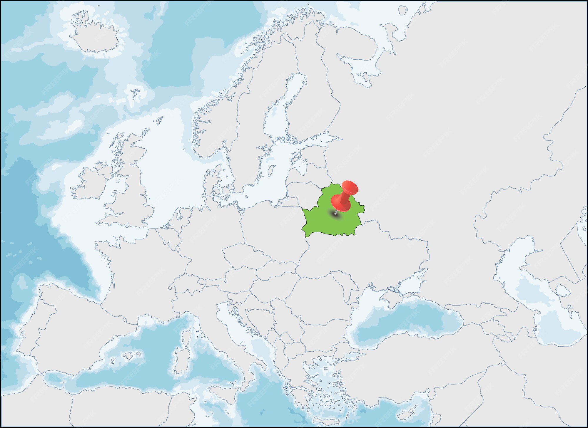 Belarus On Europe Map Premium Vector | Republic Of Belarus Location On Europe Map