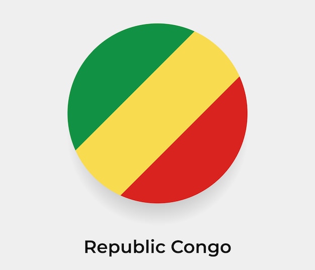 Illustrazione di vettore dell'icona di forma rotonda del cerchio della bolla della bandiera della repubblica del congo