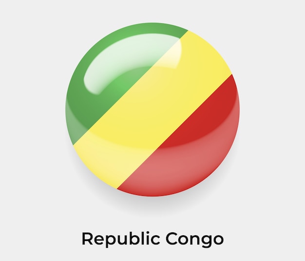 Vector republic congo flag glossy bubble icon vector illustration