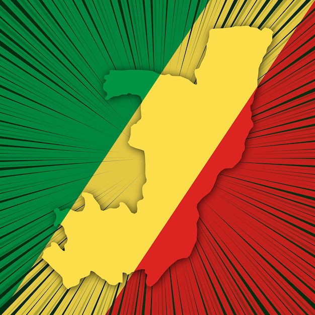 Vector republic of the congo independence day map design