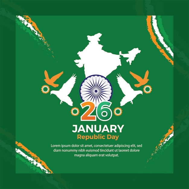 Vector republic day banner and social media post