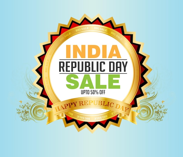 Republic Day in India Sale offer layout template design.