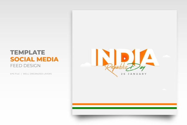 Festa della repubblica indian national festival social media post design