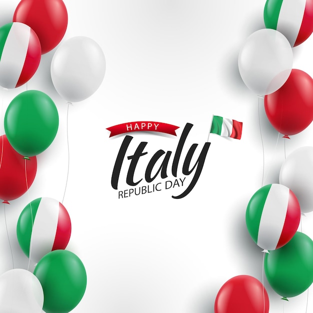 Vector republic day italy background with balloons