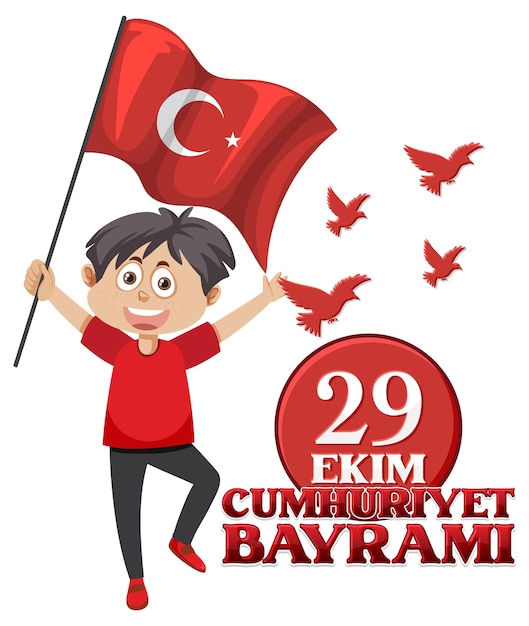 Vector republic day of turkey poster design