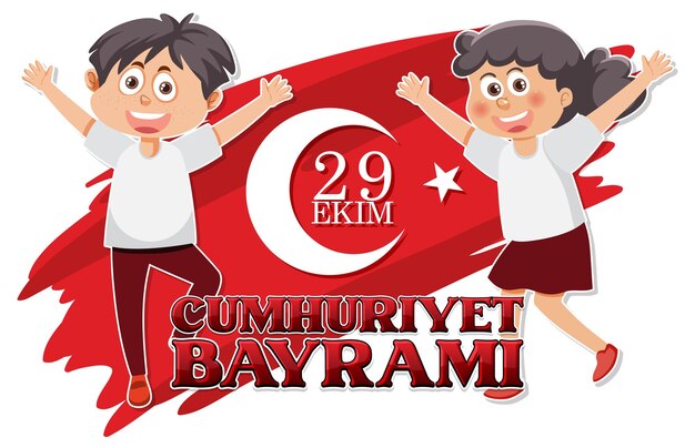 Vector republic day of turkey poster design