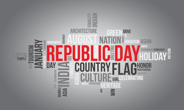 Republic Day world cloud background Federal awareness Vector illustration design concept