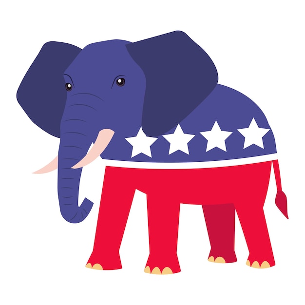 republican elephant cartoon mammal vector illustration